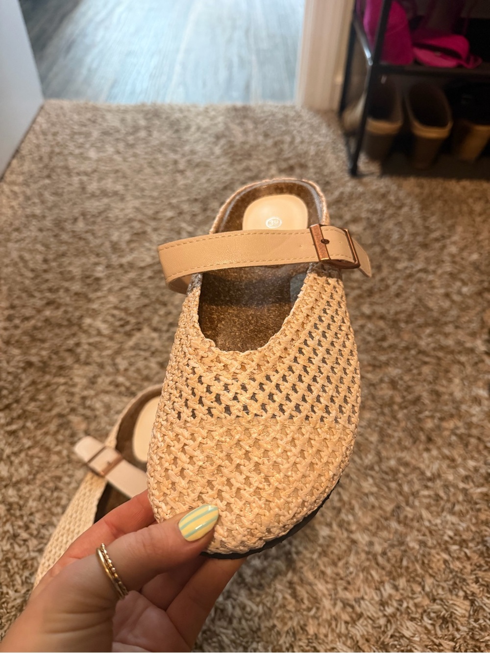 Woven Mary Jane Slip-On Shoes in Cream - Picture 7 of 7